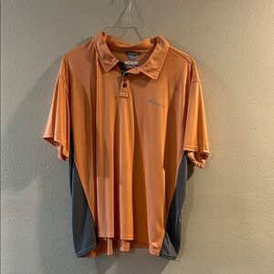 Columbia Men's Orange and Gray Polo Shirt